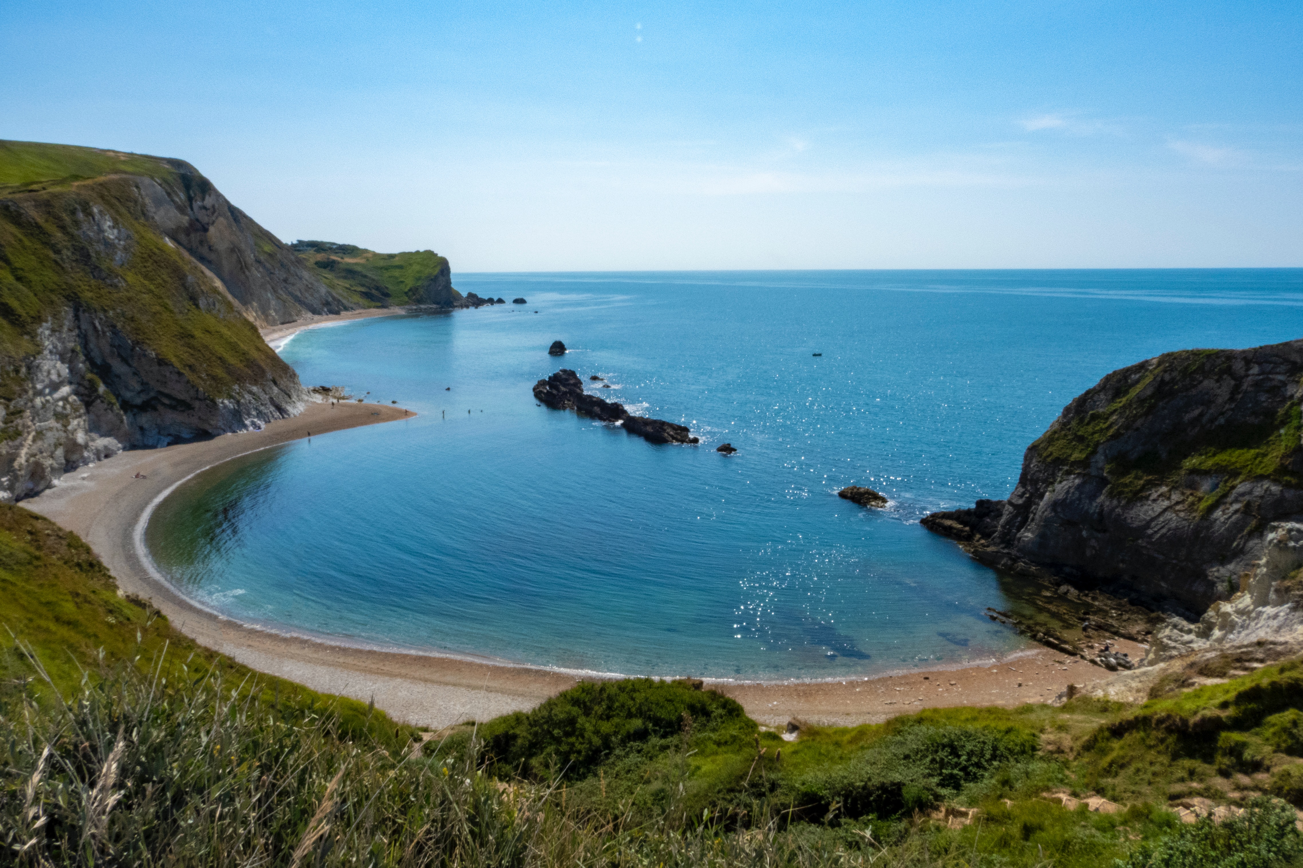 stunning view of lulworth cove