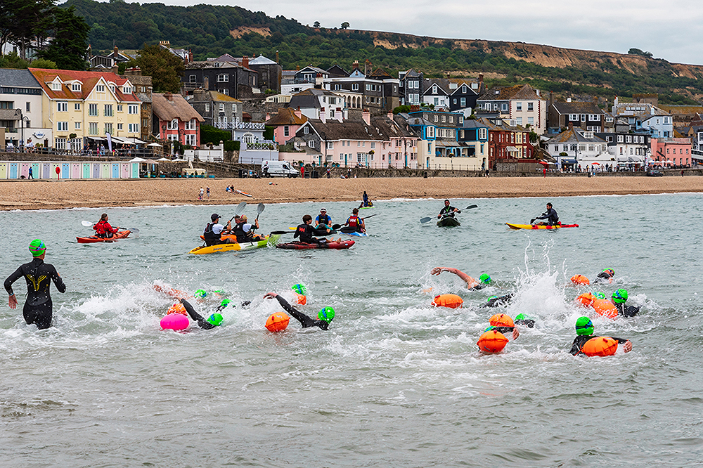 Lyme Regis to Charmouth challenge sea swim